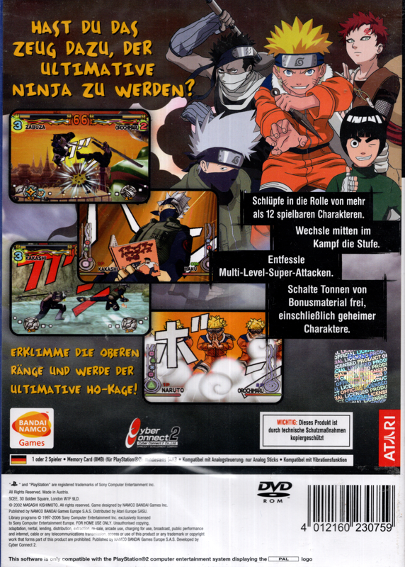 Back Cover for Naruto: Ultimate Ninja (PlayStation 2)