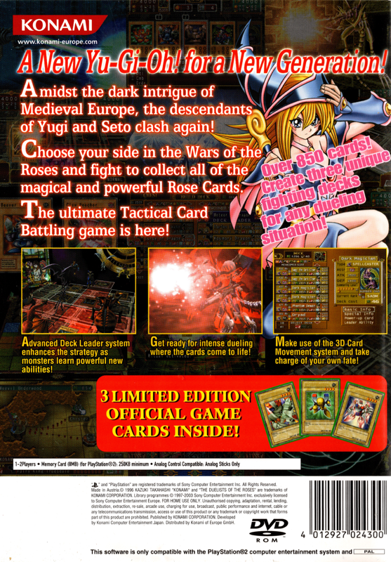 Back Cover for Yu-Gi-Oh!: The Duelists of the Roses (PlayStation 2)