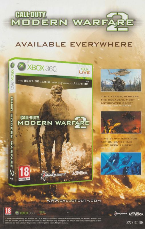 Advertisement for Call of Duty 4: Modern Warfare (Xbox 360) (Classics release): front