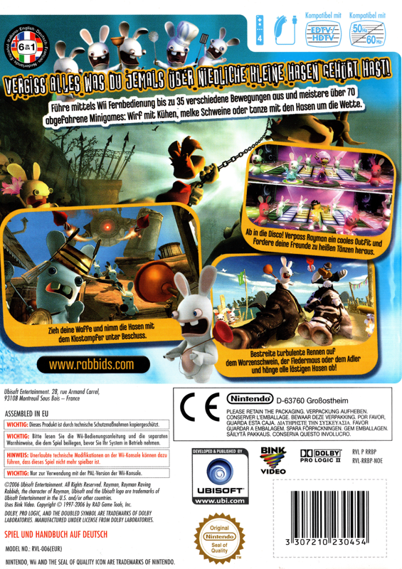 Rayman: Raving Rabbids cover or packaging material - MobyGames