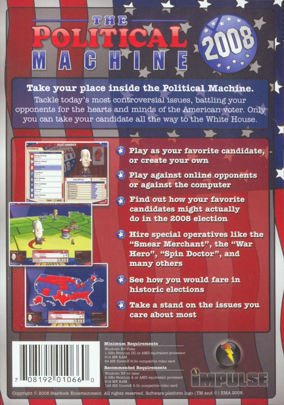 Other for The Political Machine 2008 (Windows): Slip Case - Back