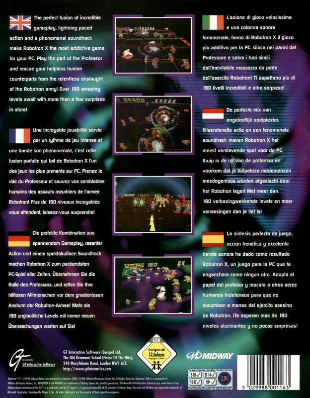 Back Cover for Robotron X (Windows)