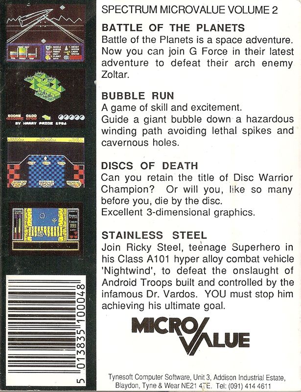 Back Cover for Four Great Games: Volume 2 (ZX Spectrum)