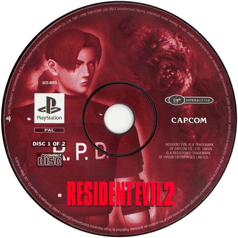 Media for Resident Evil 2 (PlayStation): Disc 1/2 (Leon)