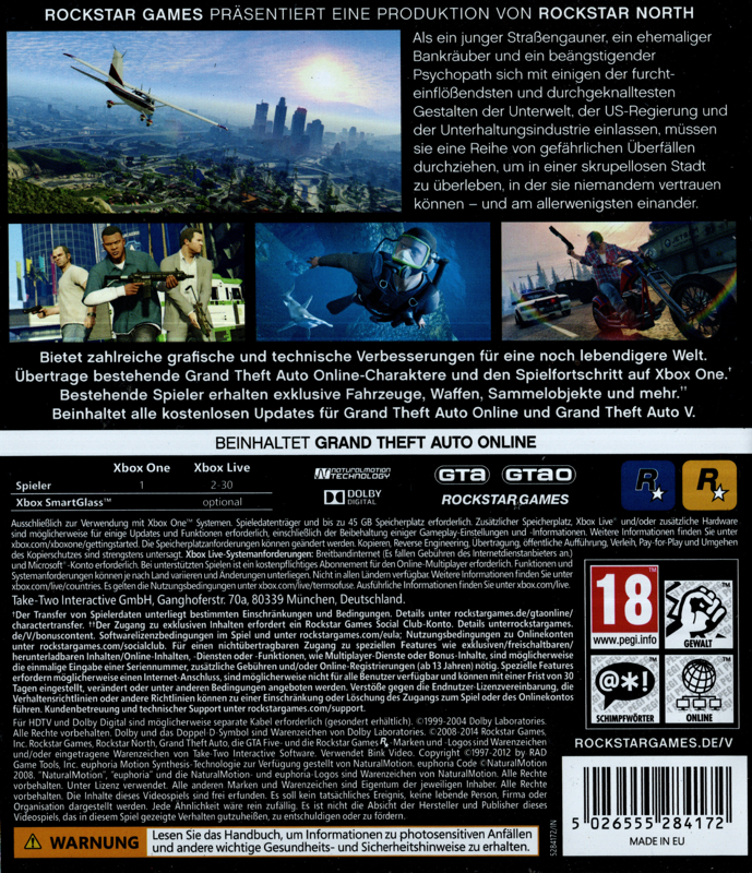 Grand Theft Auto V cover or packaging material - MobyGames