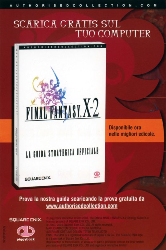 Advertisement for Final Fantasy X-2 (PlayStation 2): back