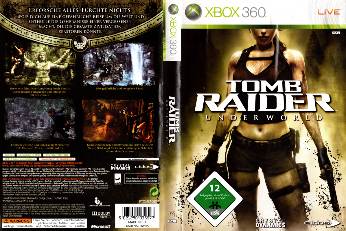 Full Cover for Tomb Raider: Underworld (Xbox 360)