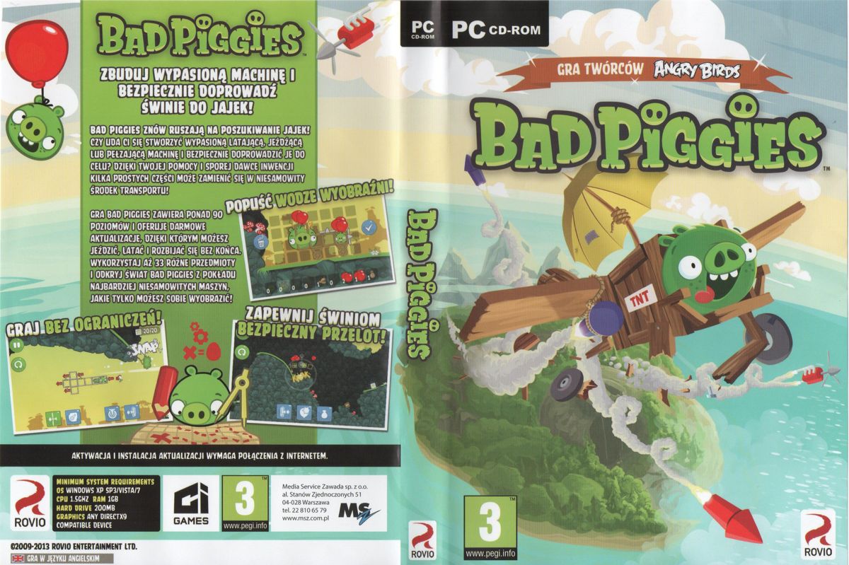 Full Cover for Bad Piggies (Windows) (Cartoon Network Magazyn 6/2016 release)