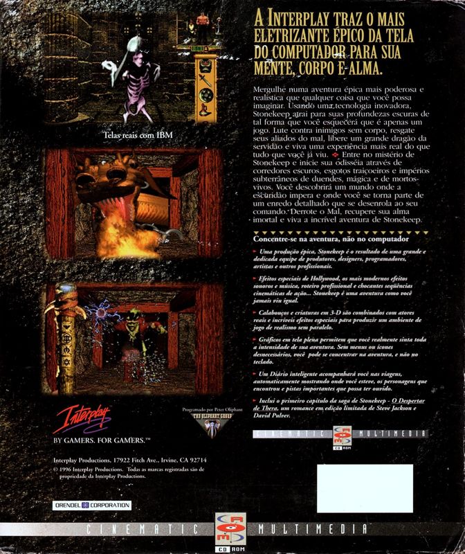 Back Cover for Stonekeep (DOS)