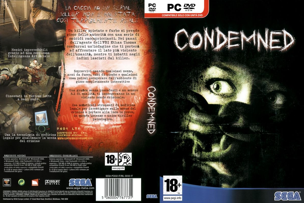 Condemned: Criminal Origins cover or packaging material - MobyGames