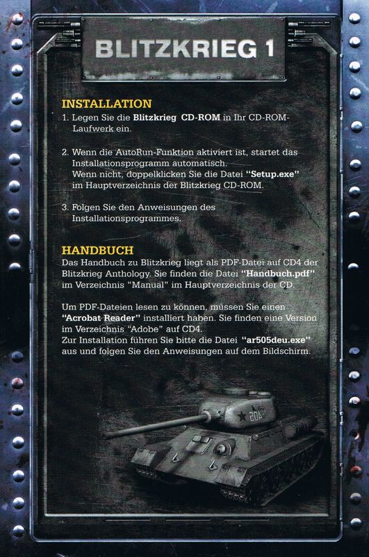 Manual for Blitzkrieg: Anthology (Windows): Blitzkrieg - Front