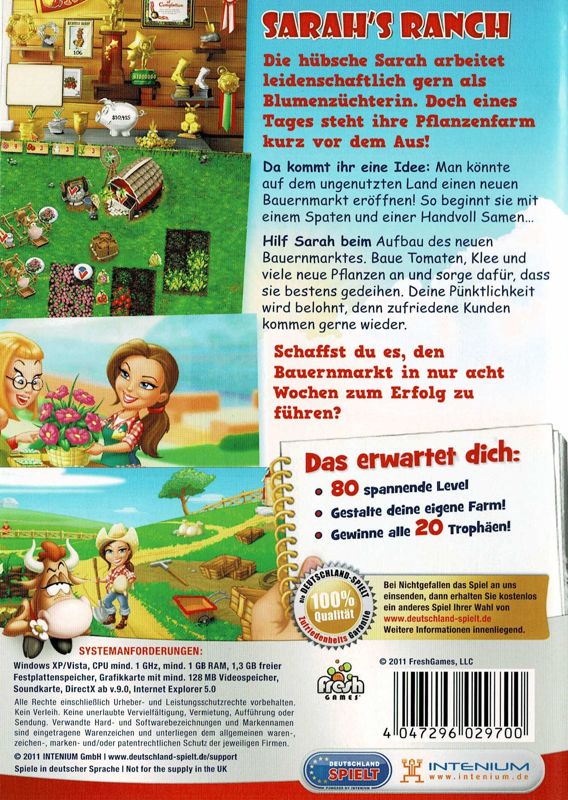 Back Cover for Ranch Rush (Windows) (Deutschland Spielt release)