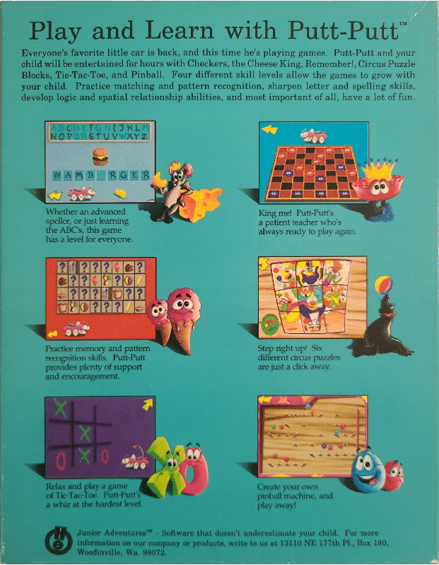 Back Cover for Putt-Putt's Fun Pack (DOS) (3.5" Floppy Disk )