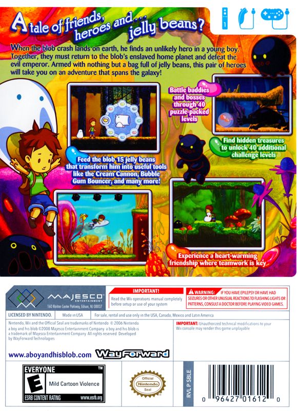 Back Cover for A Boy and His Blob (Wii)