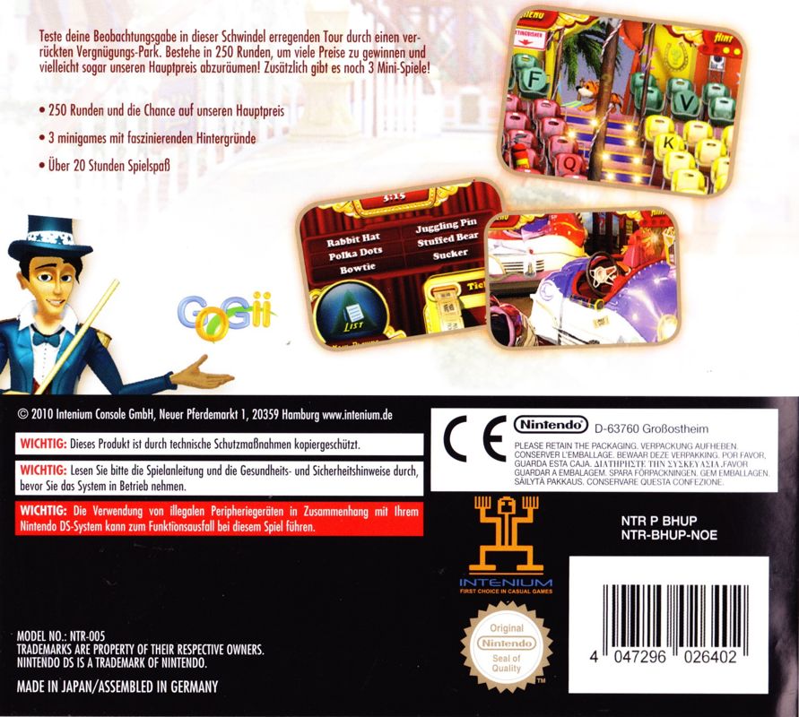 Back Cover for The Hidden Object Show: Season 2 (Nintendo DS)