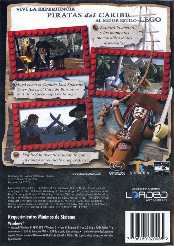 Back Cover for LEGO Pirates of the Caribbean: The Video Game (Windows)