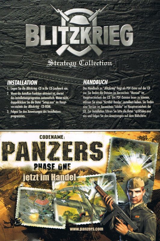 Extras for Blitzkrieg: Strategy Collection (Windows): Install Instructions - Front