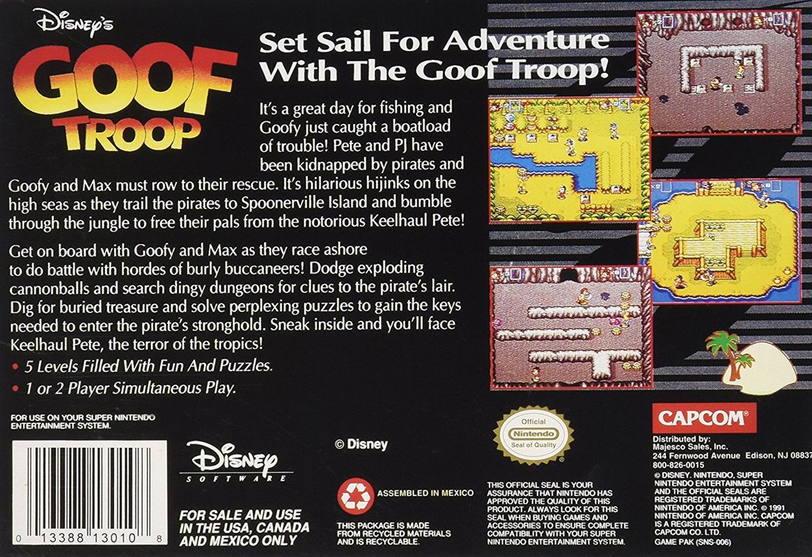 Back Cover for Disney's Goof Troop (SNES)