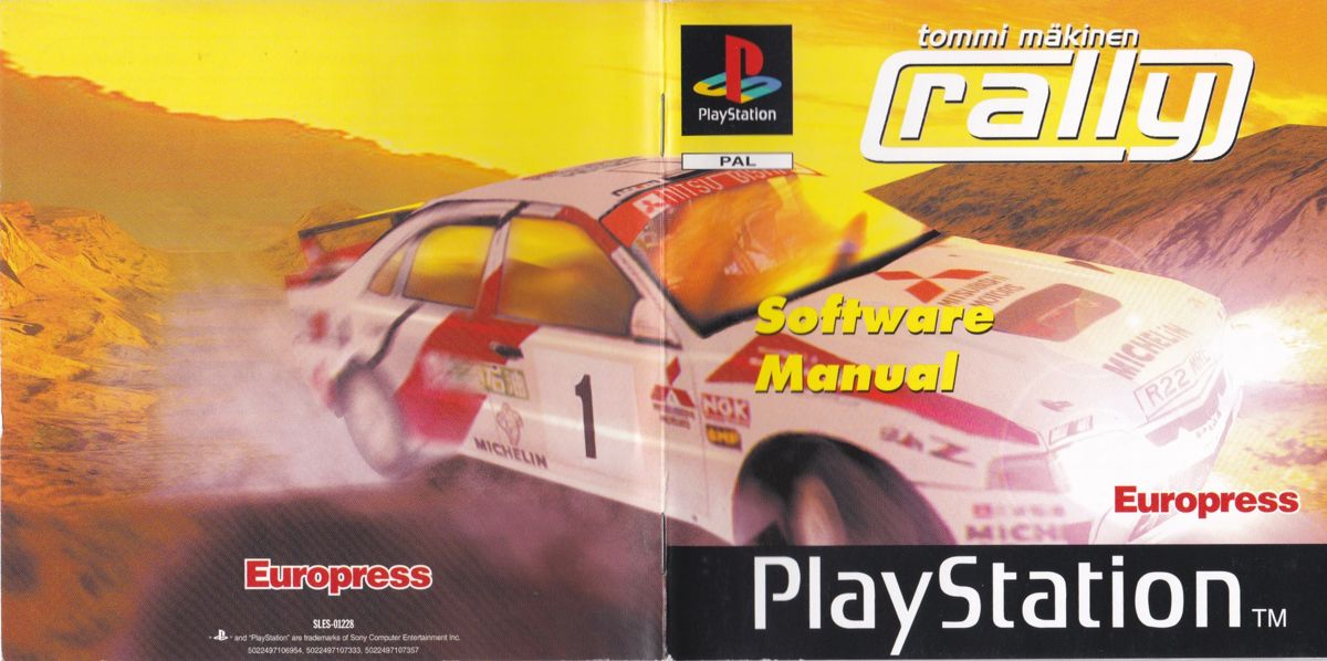 Manual for International Rally Championship (PlayStation) (Europress release): Front and Back