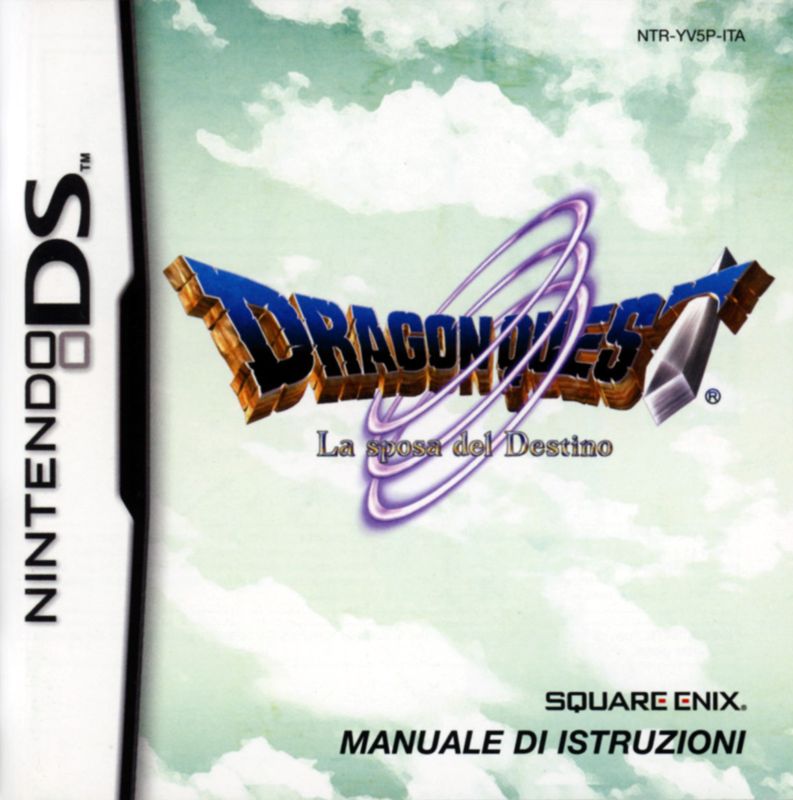 Manual for Dragon Quest V: Hand of the Heavenly Bride (Nintendo DS): front