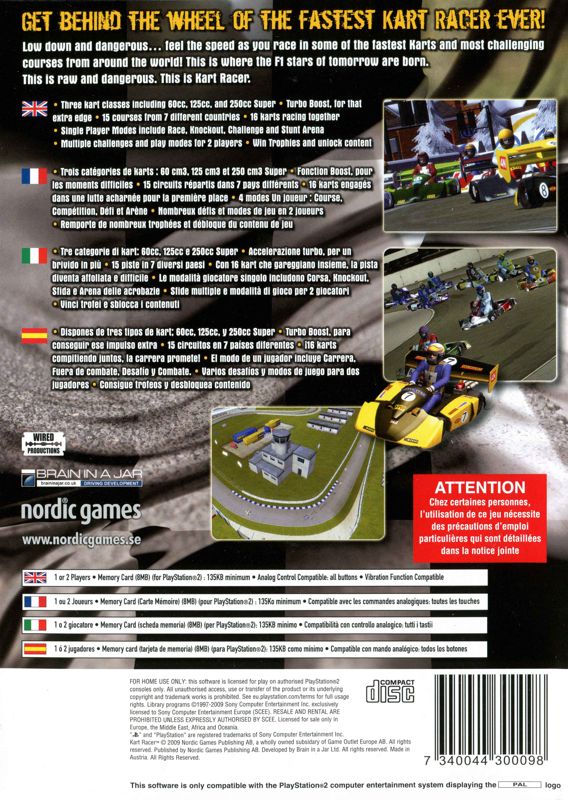 Back Cover for Kart Racer (PlayStation 2)