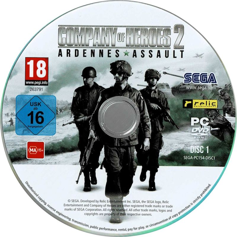 Media for Company of Heroes 2: Ardennes Assault (Windows) (Retail Steam release): Disc 1