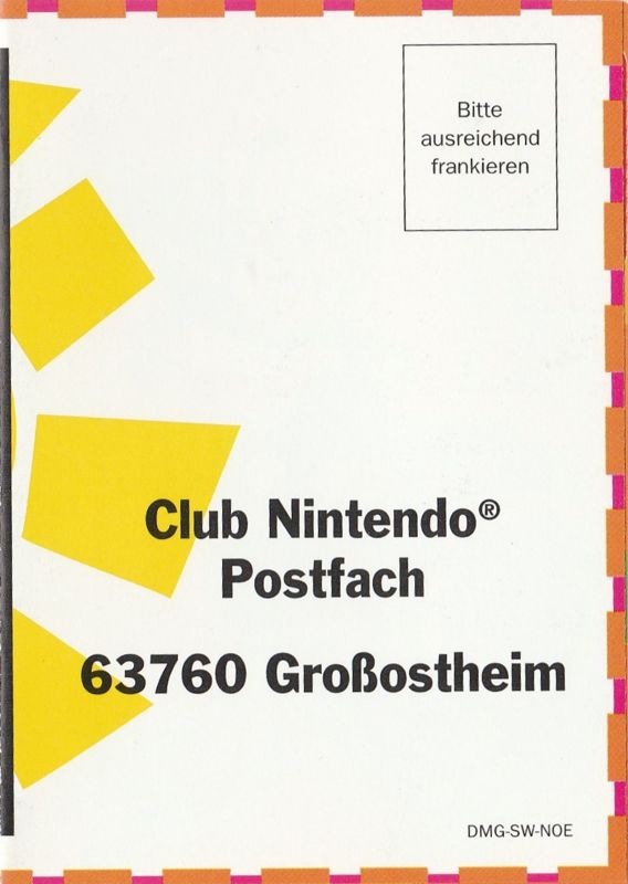 Extras for Mario's Picross (Game Boy): Club Nintendo Registration - Front
