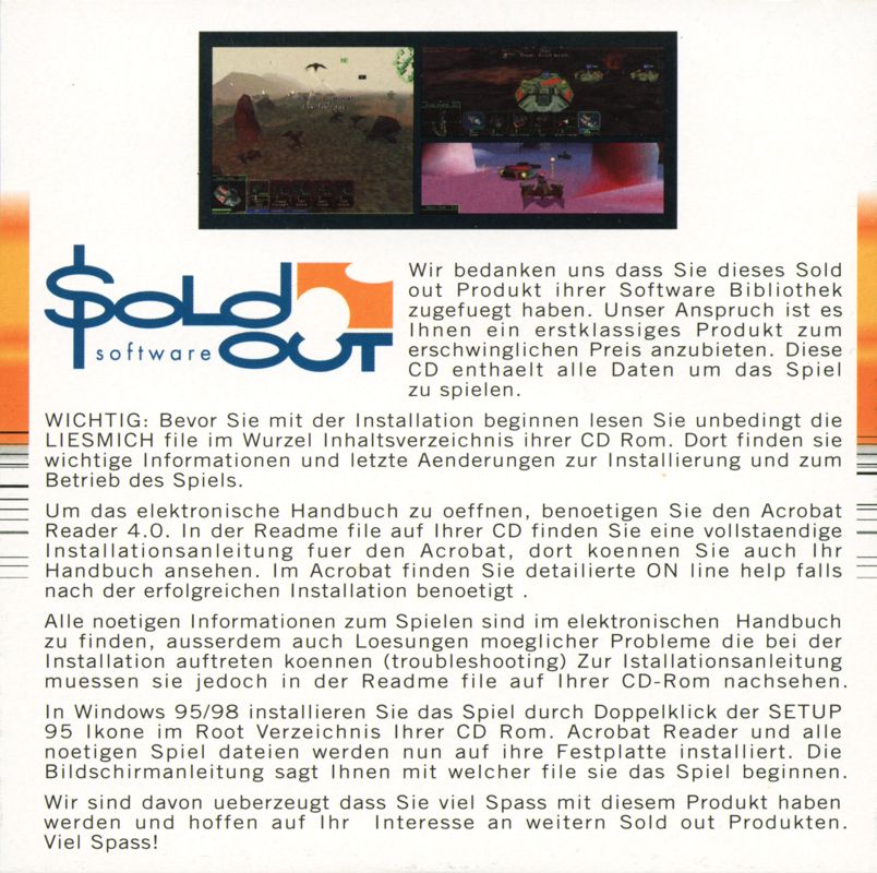 Sold Out Softwarem Rts Armor Command cover or packaging material - MobyGames