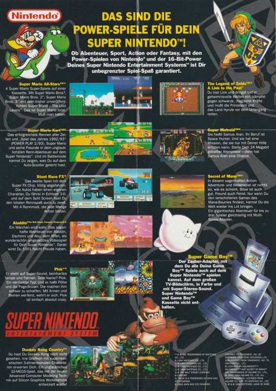 Advertisement for Mario's Picross (Game Boy): Super Nintendo Games