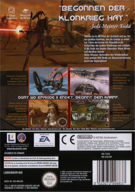 Back Cover for Star Wars: The Clone Wars (GameCube)