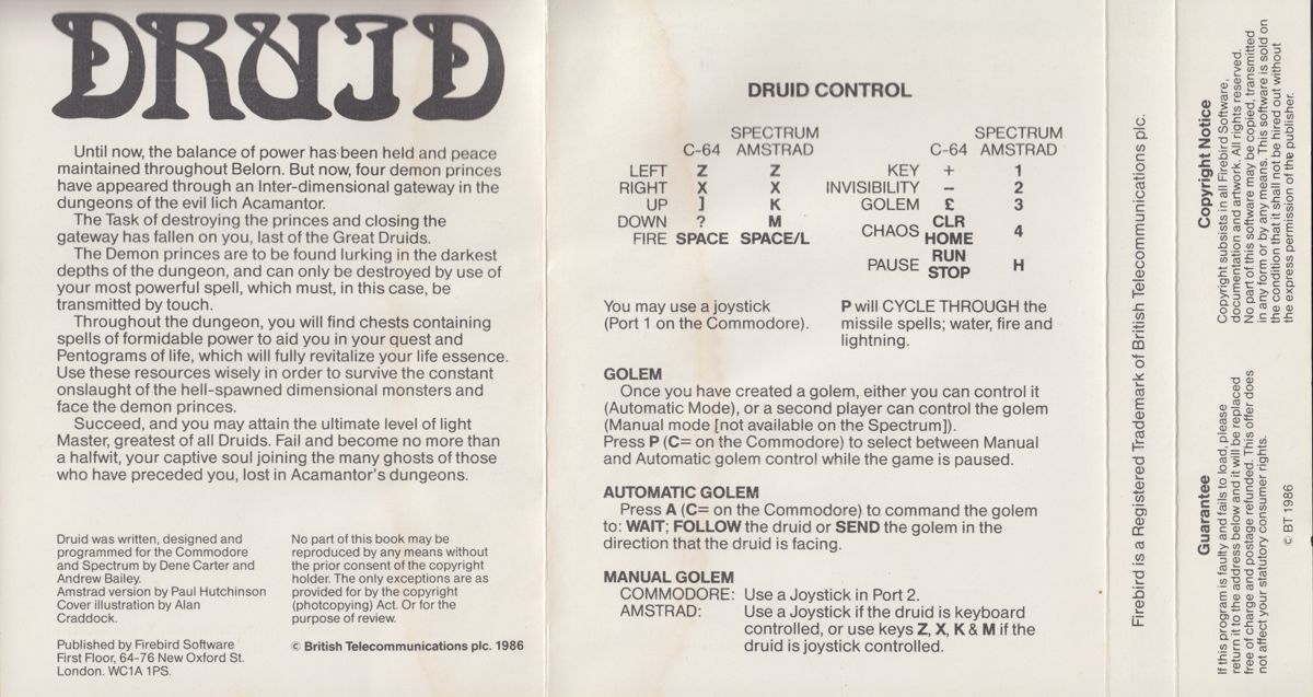 Front Cover for Druid (ZX Spectrum)