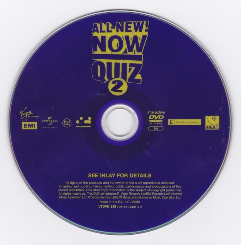 Media for All-New Now That's What I Call A Music Quiz 2 (DVD Player)