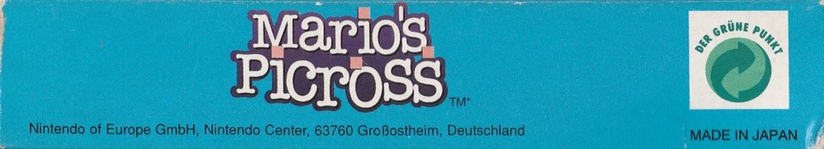 Spine/Sides for Mario's Picross (Game Boy): Top