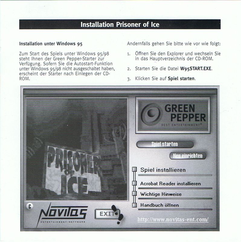 Inside Cover for Prisoner of Ice (Windows) (Green Pepper release (#62)): Left