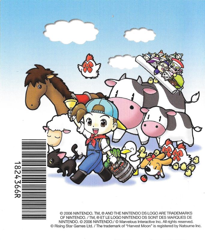 Advertisement for Harvest Moon DS (Nintendo DS): Back