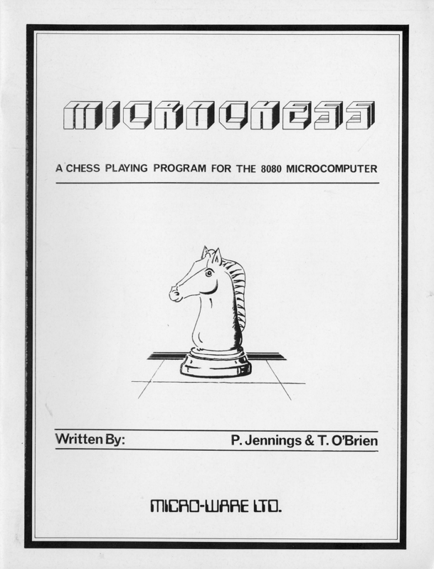 Front Cover for Microchess (Intel 8080)