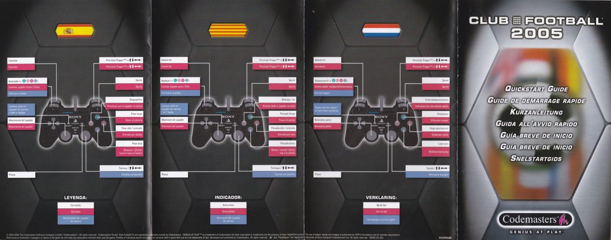 Reference Card for Club Football 2005 (PlayStation 2) (Newcastle United version): Quickstart Foldout: Full - Side 1