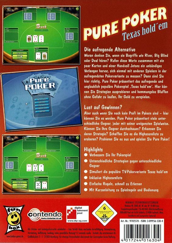 Back Cover for Poker Royal (Windows) (Fun Box release)
