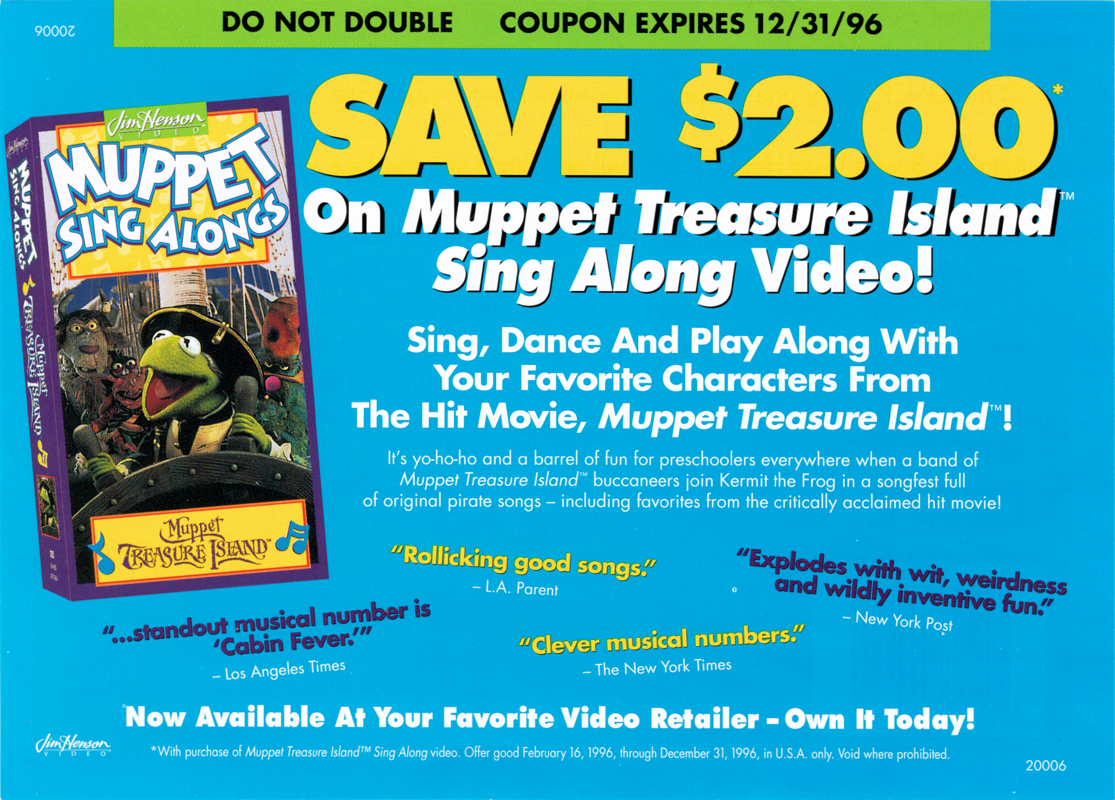 Muppet Treasure Island cover or packaging material - MobyGames