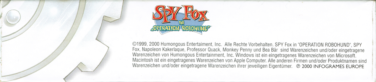 Spine/Sides for Spy Fox 2: "Some Assembly Required" (Macintosh and Windows) (Infogrames release): Bottom