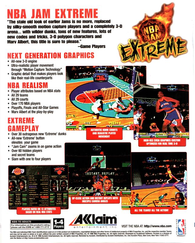 Back Cover for NBA Jam Extreme (Windows)