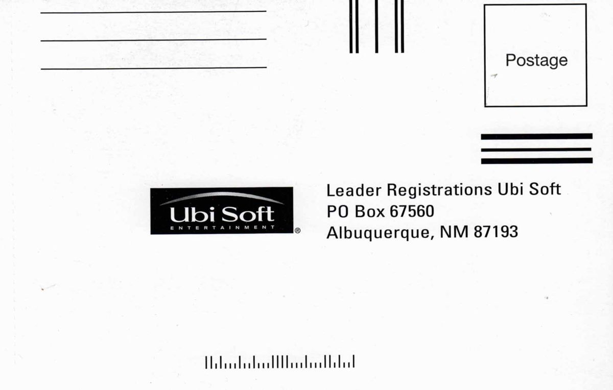 Other for Tom Clancy's Splinter Cell (Xbox): Registration card - address side