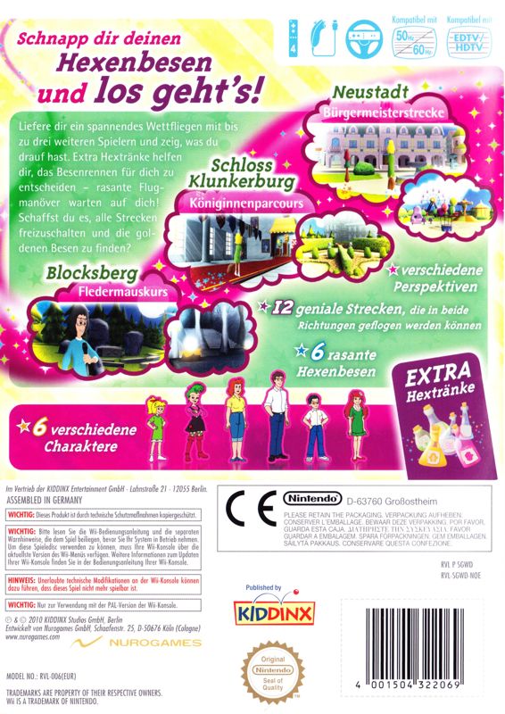 Back Cover for Bibi Blocksberg: Das große Hexenbesen-Rennen! (Wii)