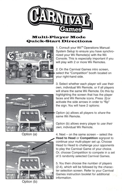 Reference Card for Carnival Games (Wii)