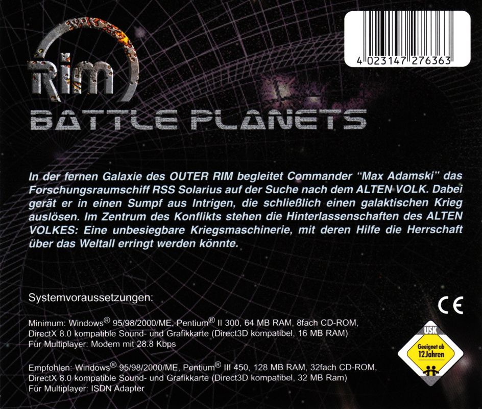Other for RIM: Battle Planets (Windows): Jewel Case - Back