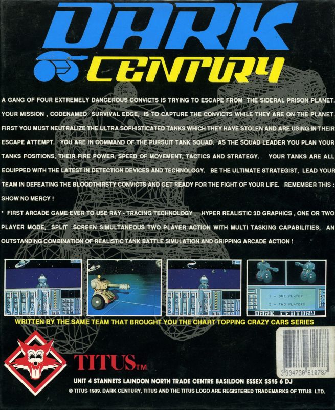 Dark Century cover or packaging material - MobyGames