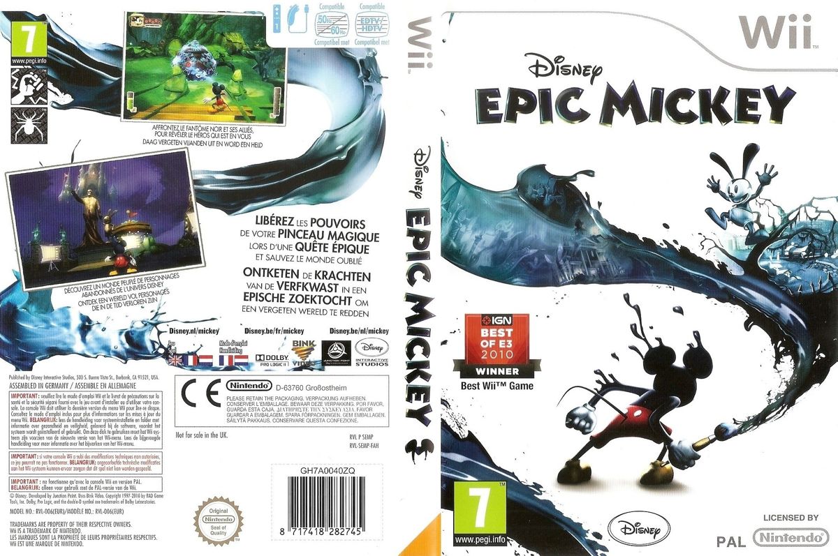 Full Cover for Disney Epic Mickey (Wii)