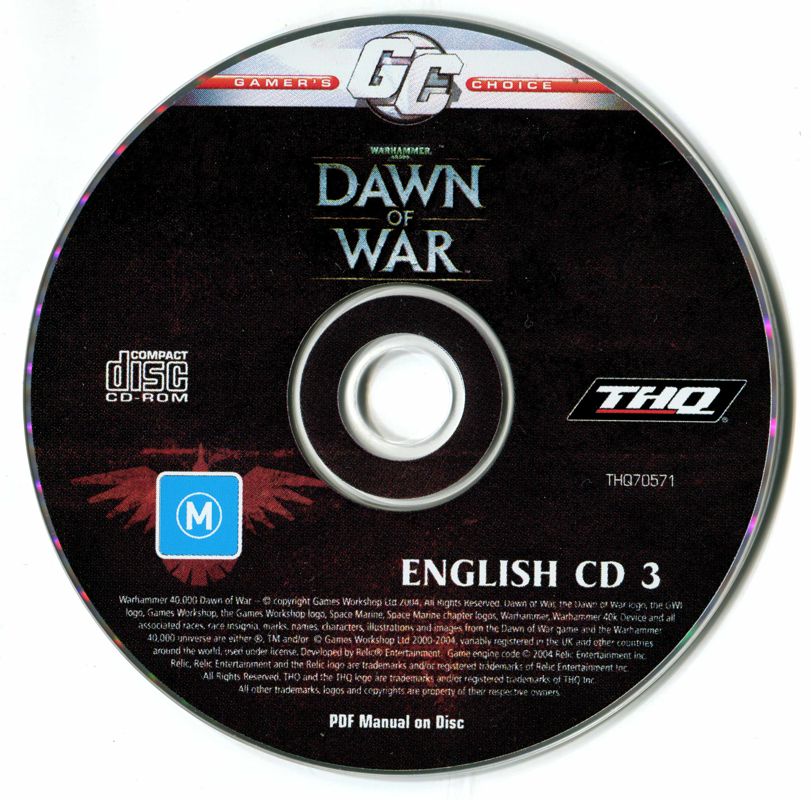 Media for Warhammer 40,000: Dawn of War - Game of the Year (Windows) (Gamers Choice release): Disc 3