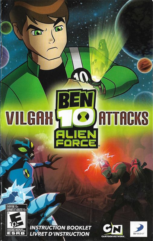 Manual for Ben 10: Alien Force - Vilgax Attacks (PlayStation 2): Front cover of manual