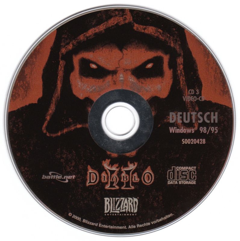 Media for Diablo II (Windows) (Release for Windows 95/98/NT 4.0 (others show release for Windows 95/98)): Disc 3 - Cinematics